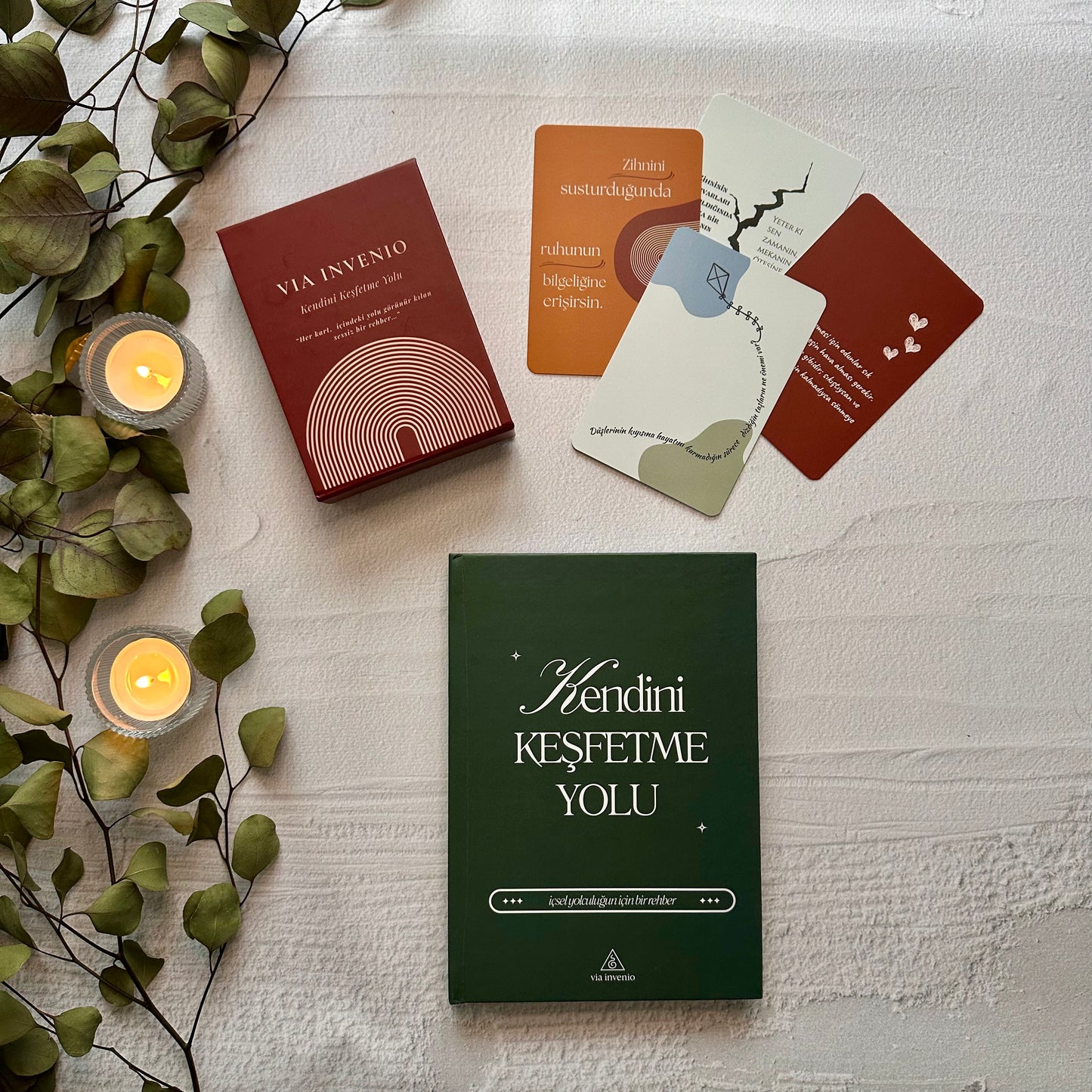 Kendini Keşfetme Yolu Defteri & VIA INVENIO Kart Destesi Seti