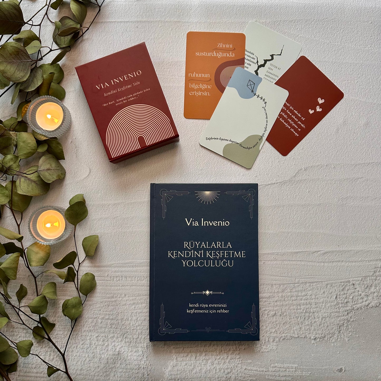 Rüyalarla Kendini Keşfetme Yolculuğu Defteri & VIA INVENIO Kart Destesi Seti